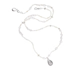 Silver Plated Double Layer Pearl Beaded Pendant Necklace