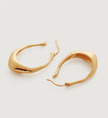925 Sterling Silver Post Gold-Plated Copper Geometric Abstract Hoop Earrings for Women