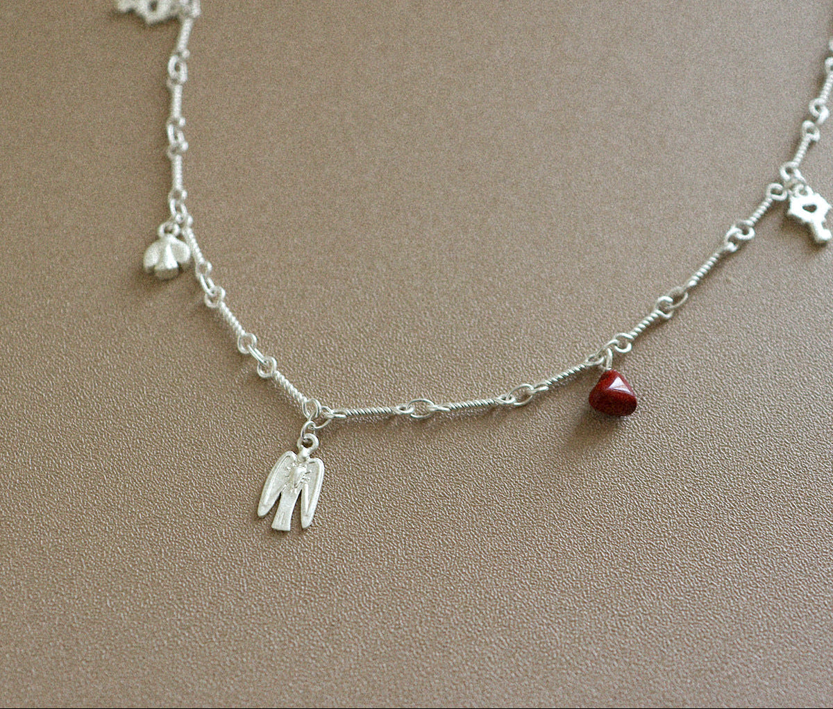 Bird Charm Beaded Chain Necklace