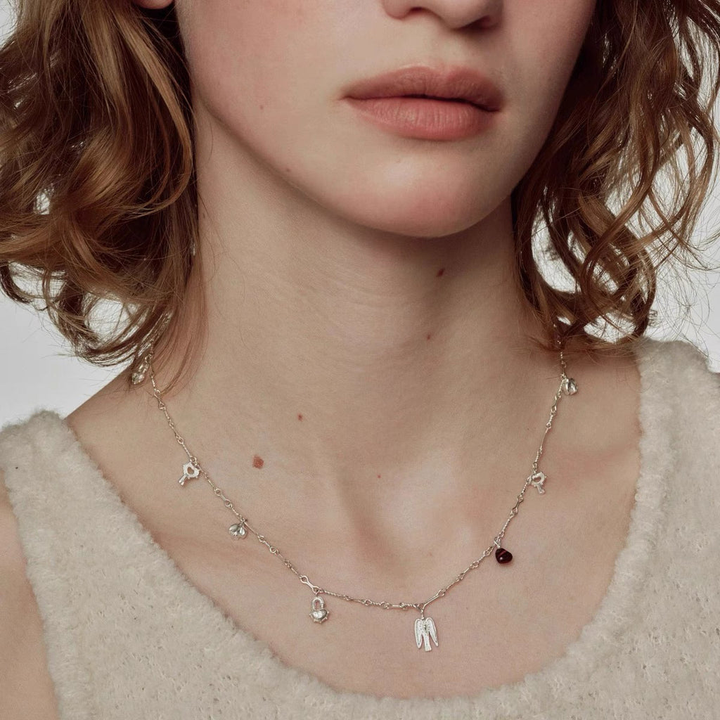 Bird Charm Beaded Chain Necklace